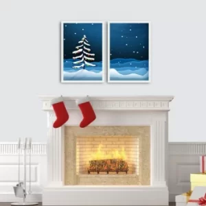 Image of 2PBCTNOEL-06 Multicolor Decorative Framed MDF Painting (2 Pieces)