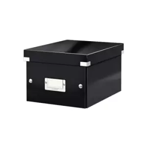 image of Leitz WOW Click & Store Small Storage Box with Label Holder Black