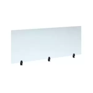 image of Straight high desktop acrylic screen with Black brackets 1800mm x 700mm