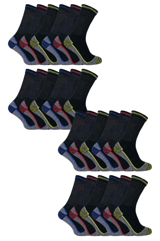 Image of Sock Snob Sock Snob Men 24 Pairs Multipack Soft Breathable Bamboo Work Socks Size: 6-11 Multi 6-11 Male 5056632629206