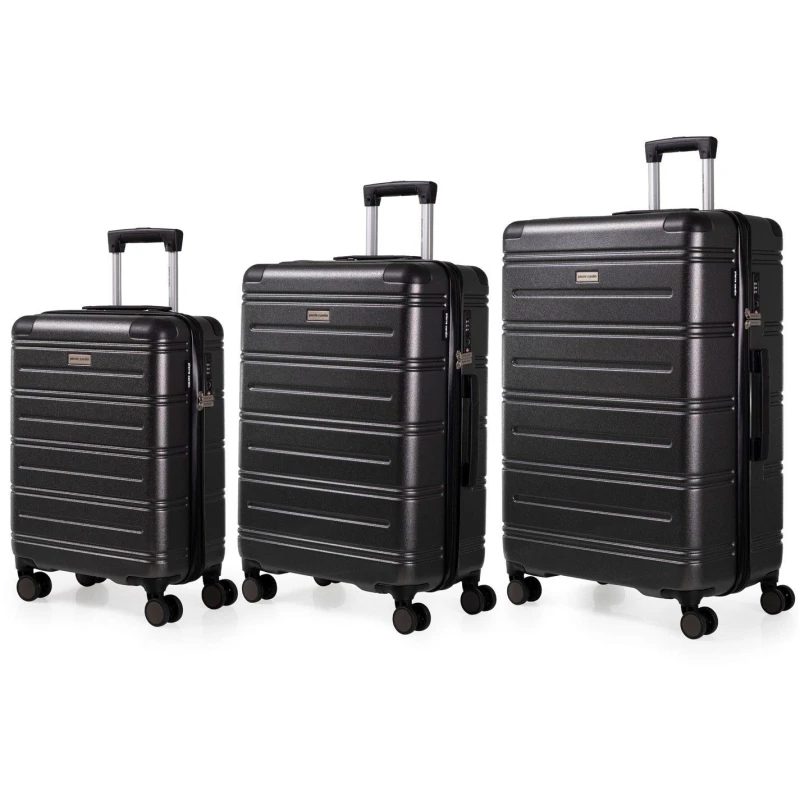 Image of Pierre Cardin Lyon Hard Shell Suitcase Travel luggage Dark Grey unisex Small
