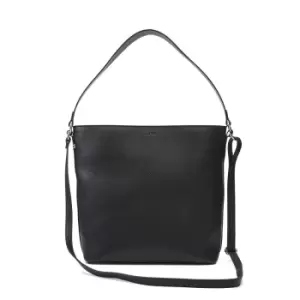 image of Zipped Top Handle Shoulder Handbag in Faux Leather