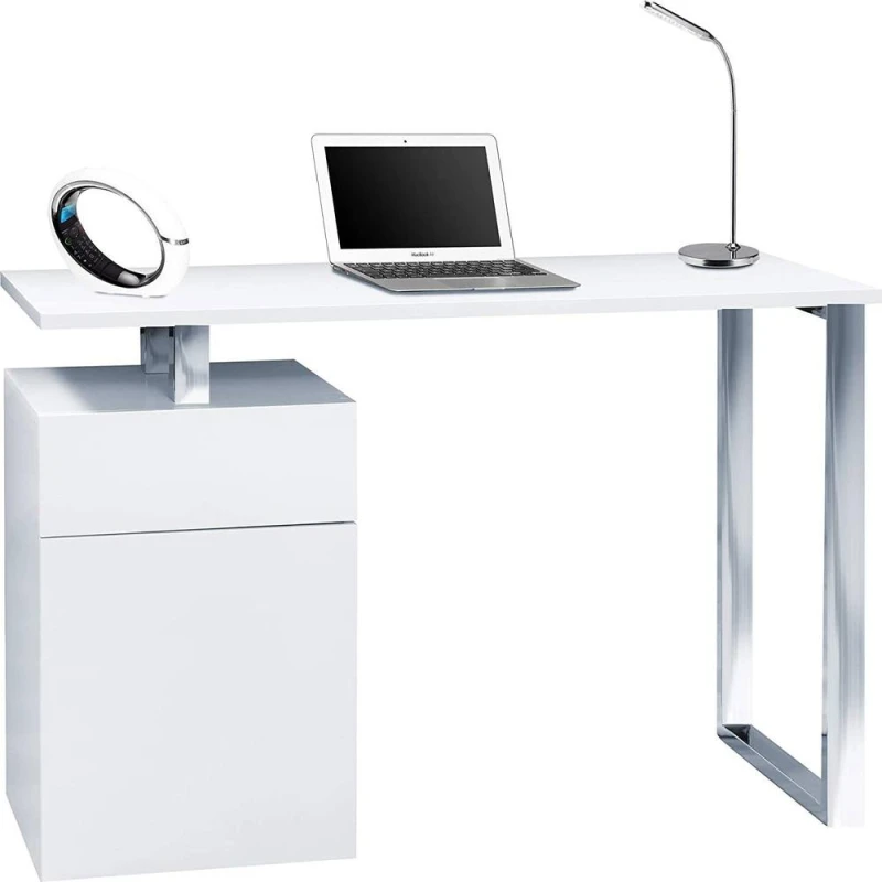 Image of Centurion Supports CALISTA 3-Drawer Contemporary Home Office Computer Desk Workstation in White White Unisex