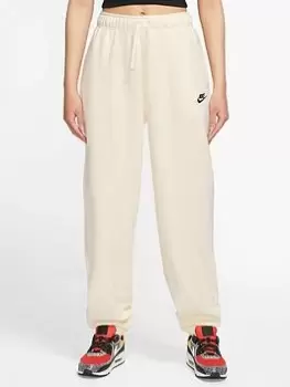 Image of Nike Nsw Club Fleece Oversized Pant Womens, Coconut Milk/Black, Female, Jeans, DQ5800-113