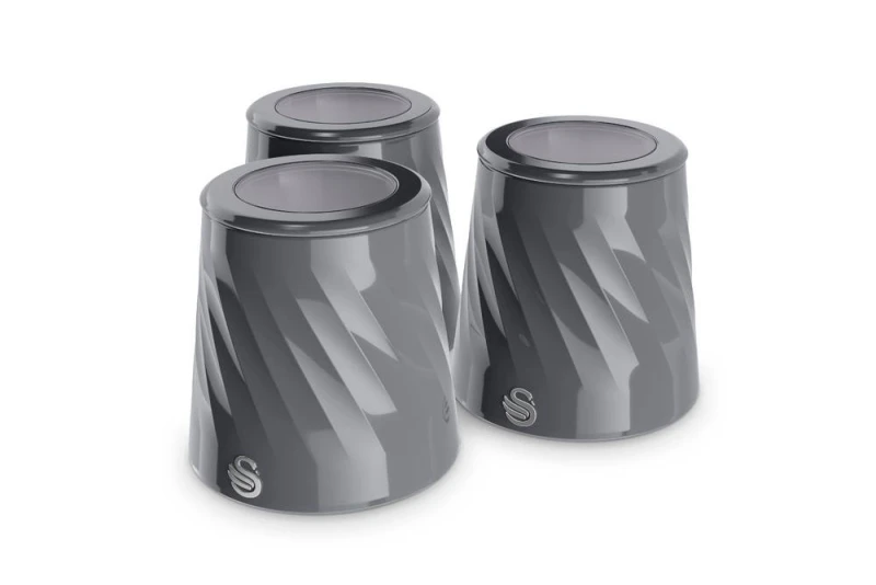 Image of Swan Windsor Set of 3 Canisters in Grey Grey Unisex