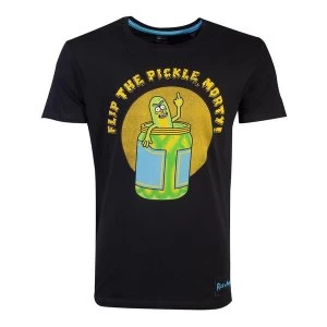 Image of Rick And Morty - Flip The Pickle Mens Large T-Shirt - Black