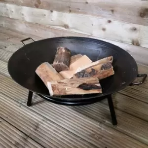 Image of 60cm Cast Iron Log Burner Fire Pit Bowl Garden Patio Wood Burner