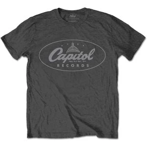 Image of Capitol Records - Logo Unisex Large T-Shirt - Grey