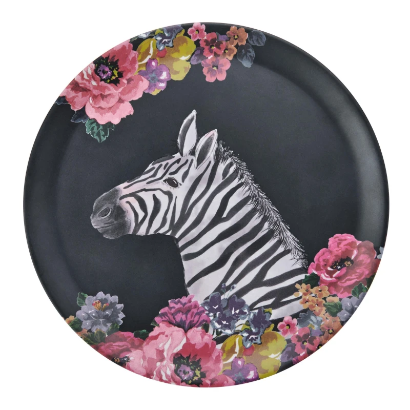 Image of Mikasa Wild at Heart Zebra Round Tray, 36cm Multi
