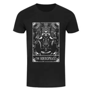 Image of Deadly Tarot Mens The Hierophant Heather T-Shirt (L) (Black/White)