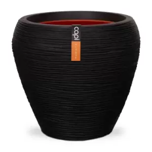 Image of Capi Europe Vase taper round Rib NL 42x38 black