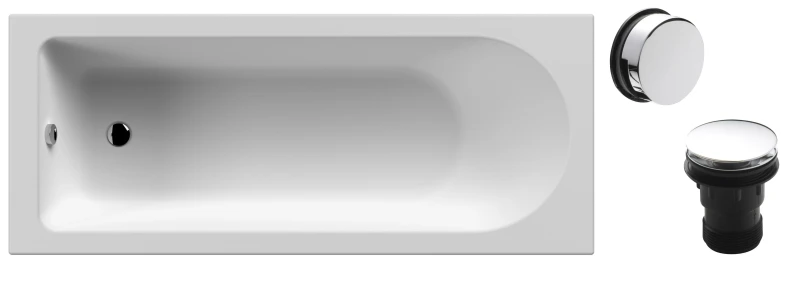 Image of Balterley Round Single Ended Bath and Chrome Waste 1700 x 700mm Silver