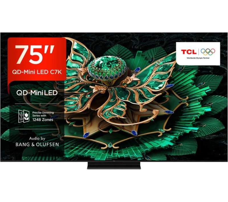 Image of TCL 75" 75C7K-UK Smart 4K Ultra HD HDR QD-Mini LED TV