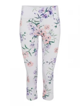 image of DKNY High rise blossom print crop leggings White