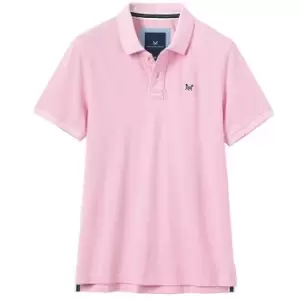 Image of Crew Clothing Mens Classic Pique Polo Shirt Classic Pink Small