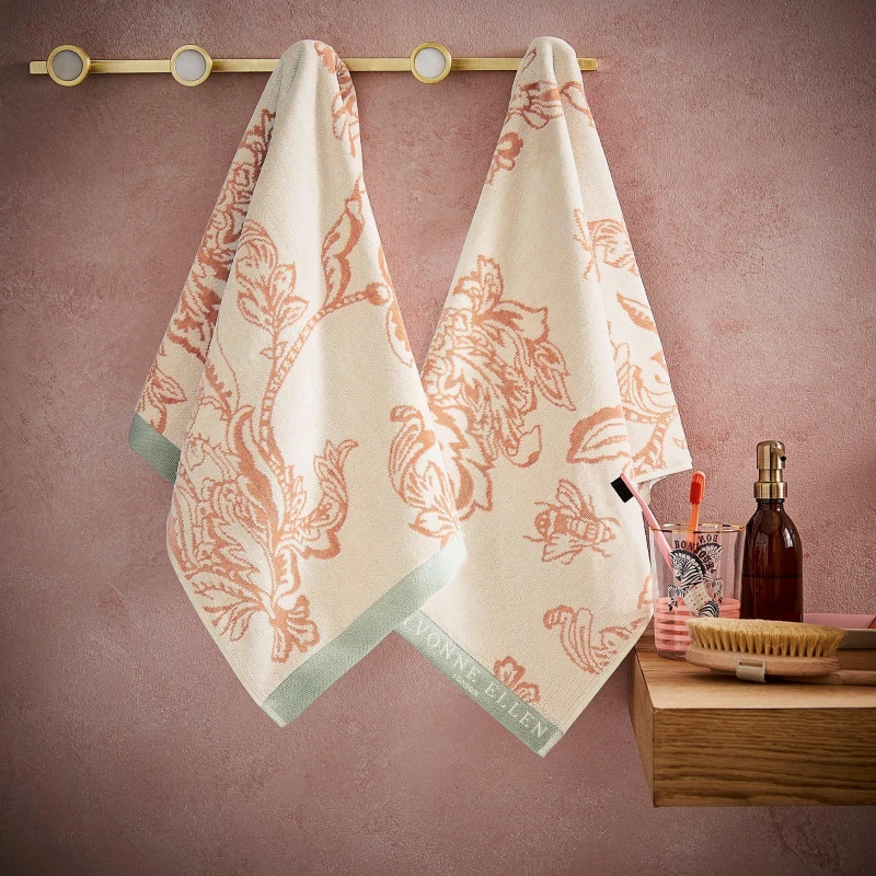 Image of Yvonne Ellen YE Sig Floral Hand Twl 99 Vintage Rose unisex Hand Towel