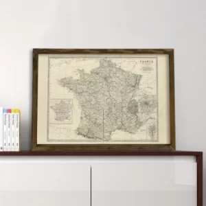 Image of Map076 Multicolor Decorative Framed MDF Painting