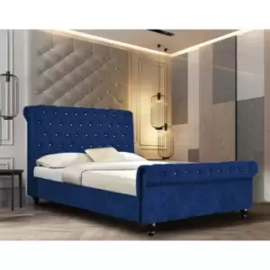 Image of Envisage Trade - Arisa Upholstered Beds - Crush Velvet, King Size Frame, Blue - Blue