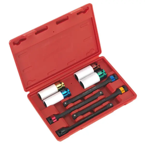 Image of Sealey Torque Stick & Aluminium Wheel Impact Socket Set 8pc 1/2"Sq Drive