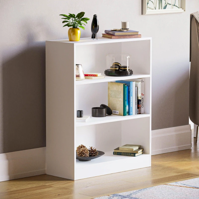 Image of Lassic Vida Designs Cambridge 3 Tier Low Bookcase White unisex 3 Tier