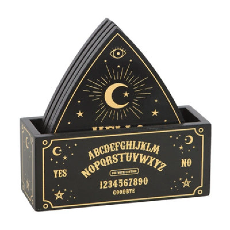 Image of Something Different Something Different Talking Board Coaster Set in Black One Size Unisex 5063652565629