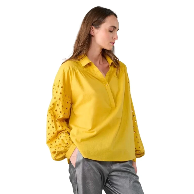 Image of Le Temps des cerises Womens blouse Le Temps des cerises Cunca Jaune Female S