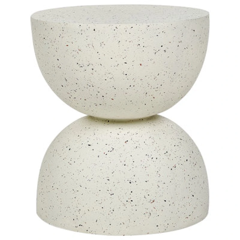 Image of Beliani Side Table Caoria 40 Cm 40 Cm Terrazzo Effect White Terrazzo