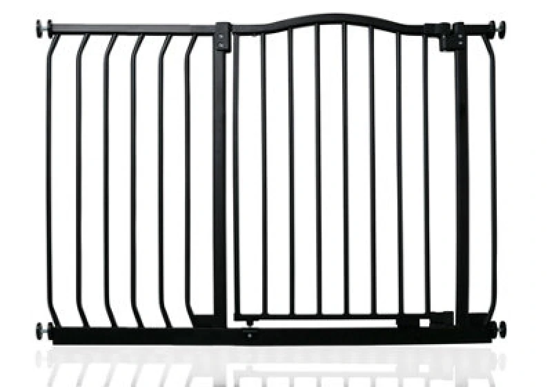 Image of Safetots Curved Top Safety Gate, 98Cm - 107Cm, Matt Black, Pressure Fit Stair Gate