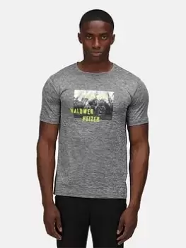 image of Regatta Fingal Slogan T-Shirt - Grey, Black, Size L, Men