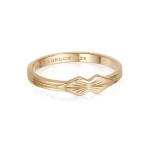 Image of Rings 18ct Gold Plate Engraved Palm Band Ring 18ct Gold Plate