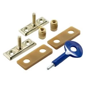 image of Yale Brass effect Metal Window Stay lock Pack of 2