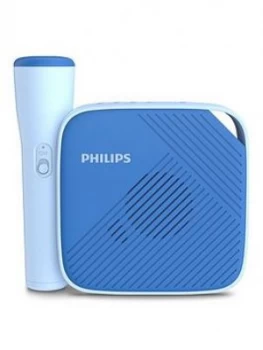 image of Philips Philips Tas4405N Childrens Bluetooth Speaker With Microphone And One Touch Recording To Micro-Sd Card - Blue