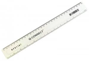 Image of Q Connect 30cm Ruler - Clear