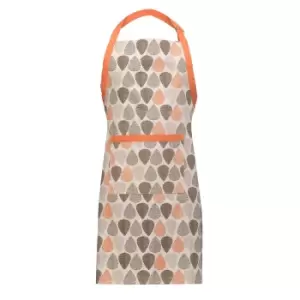 image of Apron in Orange Leaf Print