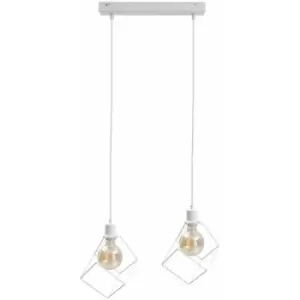 Image of Keter Ruben Bar Pendant Ceiling Light White, 50cm, 2x E27