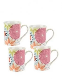 image of Portmeirion Crazy Daisy Set Of 4 Mugs