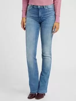 Image of Guess High Rise Bootcut Jean - Light Wash, Navy, Size 31, Women