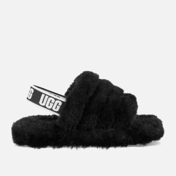 image of UGG Kids Fluff Yeah Slide Slippers - Black - UK 1 Kids