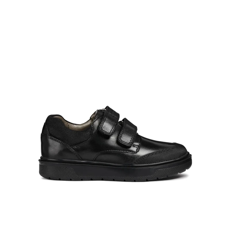 Image of Geox Geox Riddock Double Velcro F Fit Shoes Black Male Junior 6 QR08004