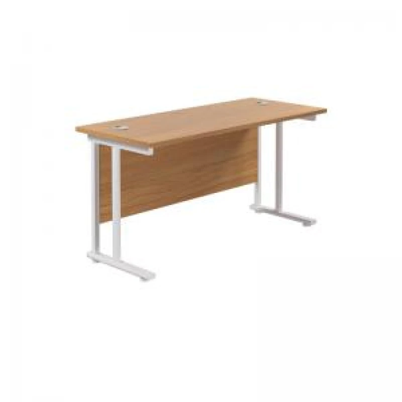 Image of Jemini Rectangular Cantilever Desk 1200x600x730mm Nova Oak/White KF806288