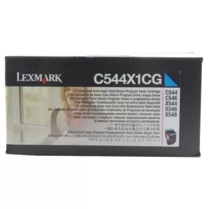 image of Lexmark C544X1CG Cyan Laser Toner Ink Cartridge