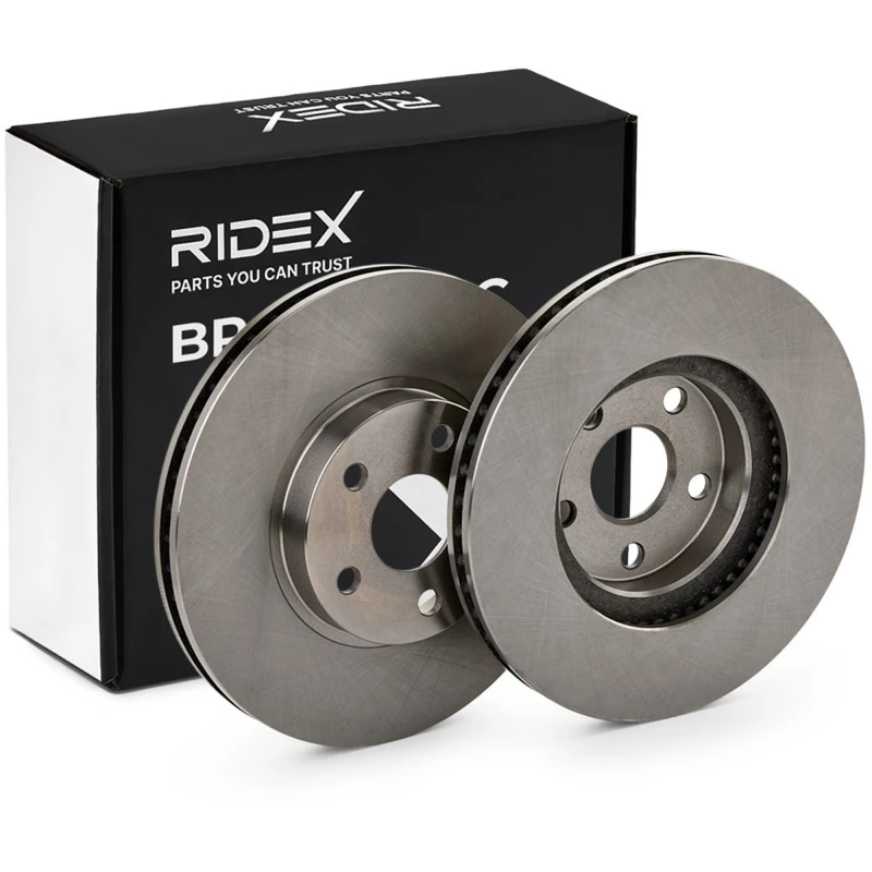 Image of RIDEX 82B1248 Brake disc Front Axle, Vented, Cast Iron, Uncoated, Untreated, without bolts/screws Cast Iron Brake Disc (82)