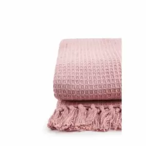 image of Emma Barclay Honeycomb Throw 50 x 60" Blush