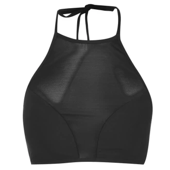 image of Firetrap Meshed Bikini Top - Black