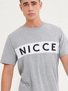 Image of Nicce Sofa Panel T-Shirt, Grey Marl, Size L, Men