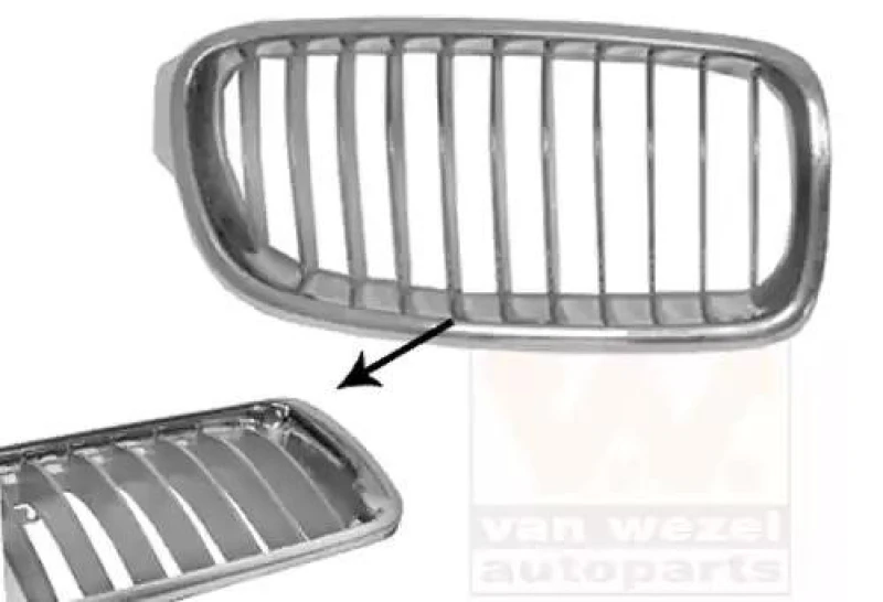 Image of VAN WEZEL 0670514 Radiator Grill Right, chrome, chrome Radiator Grille (472)