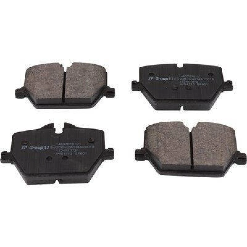 Image of JP GROUP 1463707610 Brake pad set JP Rear Axle, prepared for wear warning indicator, with anti-squeak plate Brake Pad Set,disc brake (402)