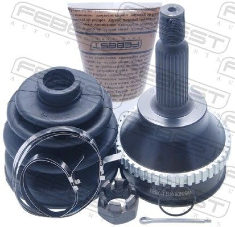 Image of FEBEST 1210-SON25A47 Joint, drive shaft Front Axle, with ABS sensor ring Joint,drive shaft (236)