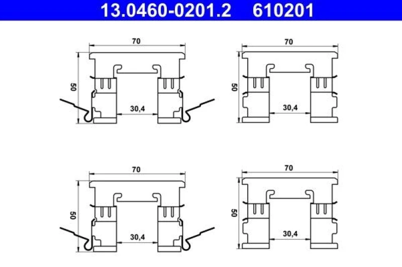 Image of Brake pad fitting kit ATE 13.0460-0201.2