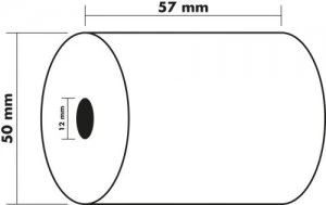 image of Receipt Rolls 1ply 60g 57x50x12mm 20m PK10